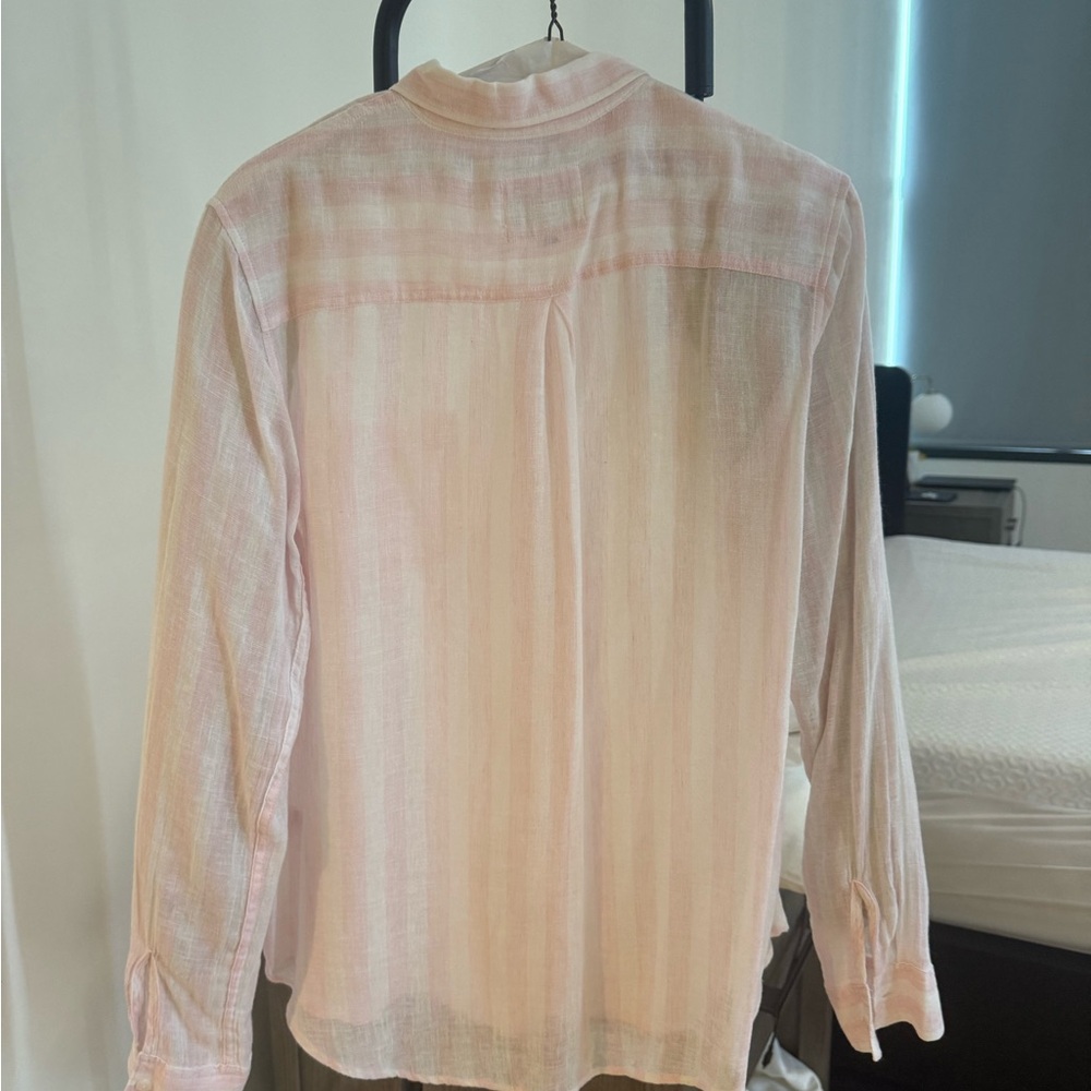 RAILS Striped Button-Down Shirt in Light Pink and White - Picture 3 of 5